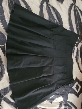 Hippie Rose Black Pleated Skater Skirt